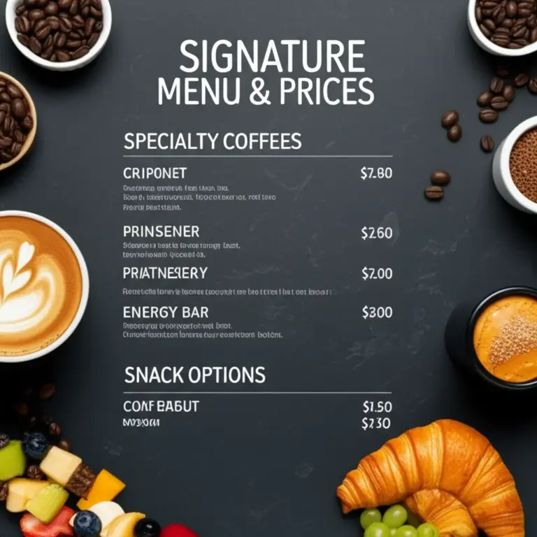 เมนูแนะนำและราคา รวมเมนูซิกเนเจอร์ กาแฟพิเศษ และตัวเลือกของว่างสำหรับทุกไลฟ์สไตล์