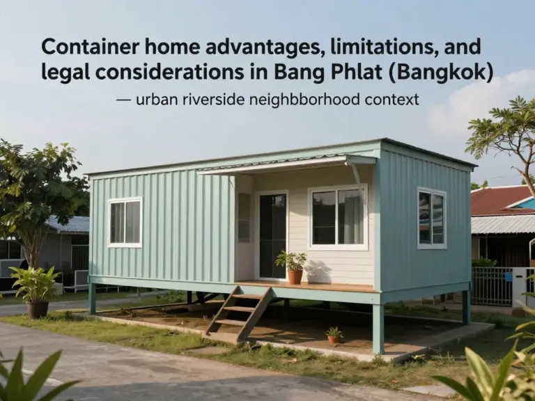 ทำความเข้าใจข้อดี ข้อจำกัด และกฎหมายที่เกี่ยวข้องกับบ้านคอนเทนเนอร์ในเขตบางพลัด