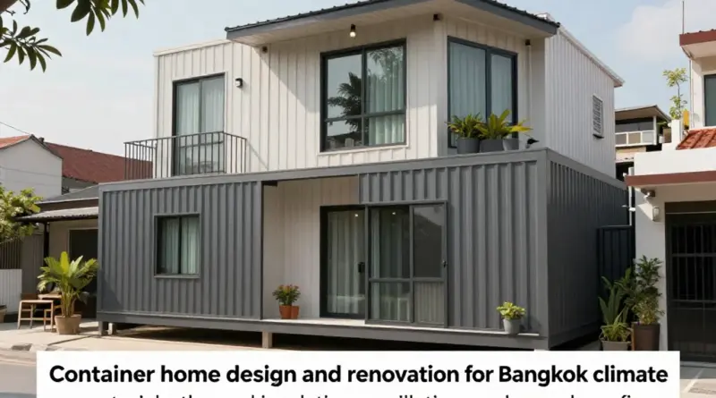 การออกแบบและรีโนเวทบ้านคอนเทนเนอร์สำหรับสภาพอากาศกรุงเทพฯ — วัสดุ ฉนวนกันความร้อน ระบบระบายอากาศ และการลดเสียง