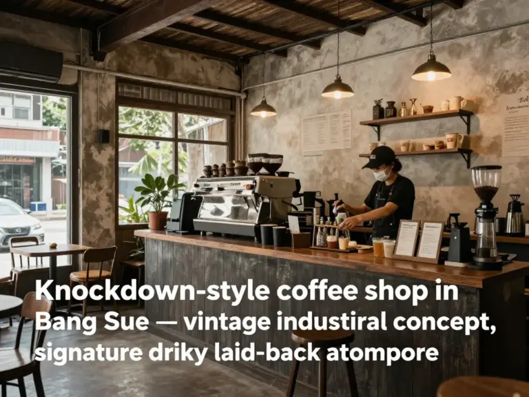 ทำความเข้าใจร้านกาแฟน็อคดาวน์ ย่านบางซื่อ — ประวัติ คอนเซ็ปต์ เมนูเด่น และบรรยากาศที่ลูกค้าคาดหวัง