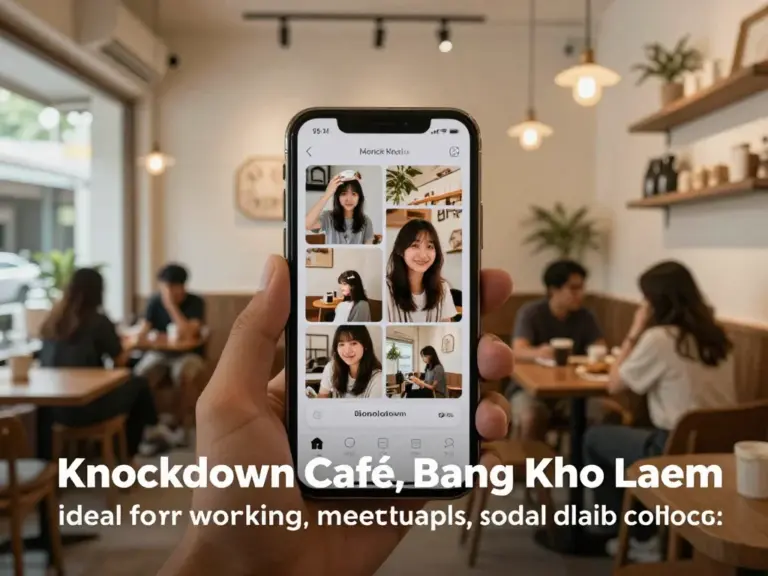 บรรยากาศ การตกแต่ง และมุมถ่ายรูปยอดนิยมที่ร้านกาแฟน็อคดาวน์ บางคอแหลม — เหมาะสำหรับคนทำงาน นัดพบ หรือถ่ายรูปลงโซเชียล