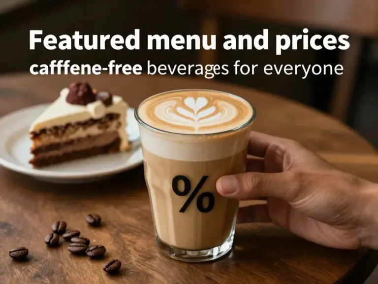 เมนูแนะนำและราคา: กาแฟพิเศษ เบเกอรี่ และเครื่องดื่มไม่ผสมกาเฟอีนสำหรับทุกคน