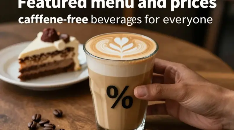 เมนูแนะนำและราคา: กาแฟพิเศษ เบเกอรี่ และเครื่องดื่มไม่ผสมกาเฟอีนสำหรับทุกคน