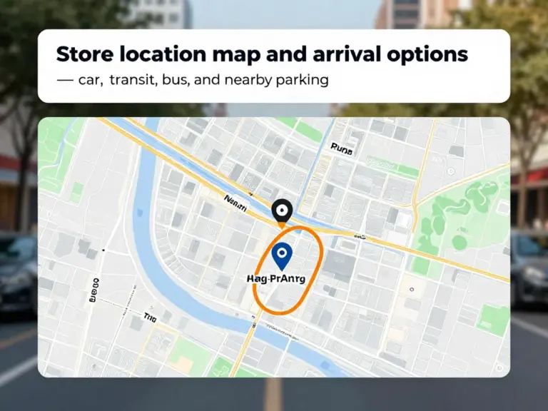 ตำแหน่งร้าน แผนที่การเดินทาง และที่จอดรถ — ข้อมูลการมาถึงโดยรถยนต์ รถไฟฟ้า/รถเมล์ และการจอดรอบร้าน