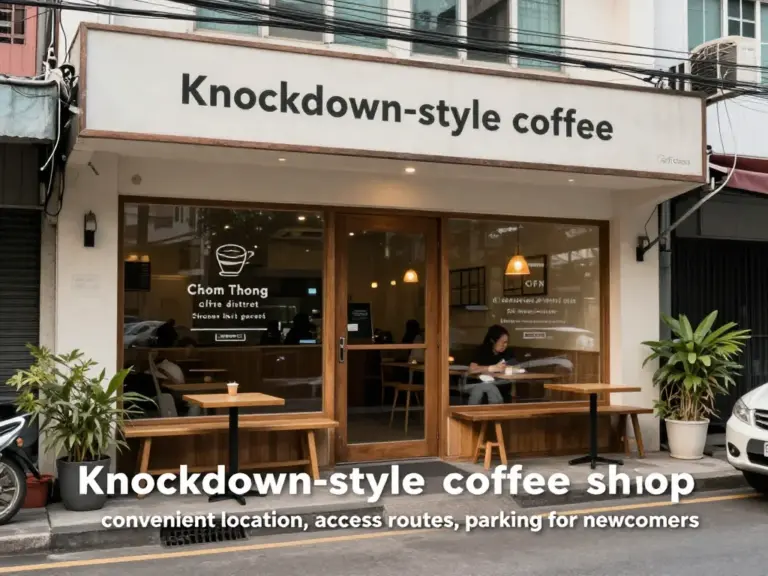ร้านกาแฟน็อคดาวน์ เขตจอมทอง — พื้นที่ตั้ง การเดินทางและที่จอดรถที่สะดวกสำหรับผู้มาใหม่