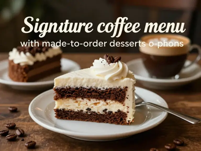 เมนูแนะนำและราคาจริง: กาแฟซิกเนเจอร์ ขนมหวานเมดทูออร์เดอร์ และตัวเลือกมังสวิรัติ/ไม่ผงนม