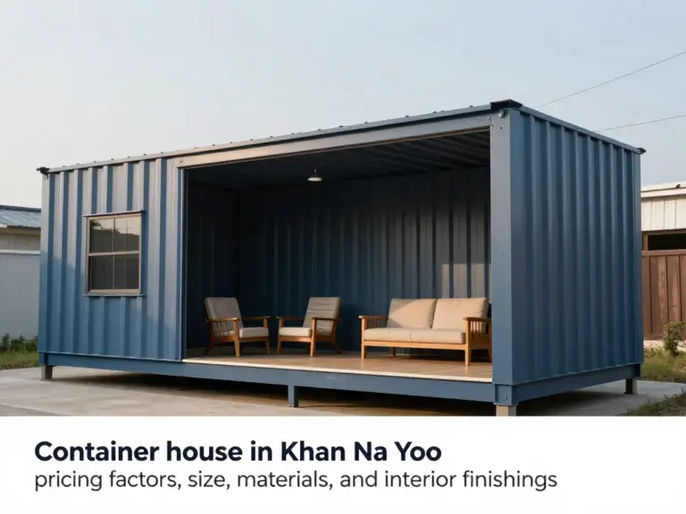 บ้านคอนเทนเนอร์ในเขตคันนายาวราคาเท่าไหร่? ปัจจัยที่มีผลต่อราคา ขนาด วัสดุ และงานตกแต่ง