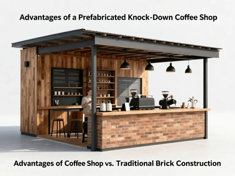 จุดเด่นของร้านกาแฟน็อคดาวน์เมื่อเทียบกับร้านก่ออิฐแบบดั้งเดิม